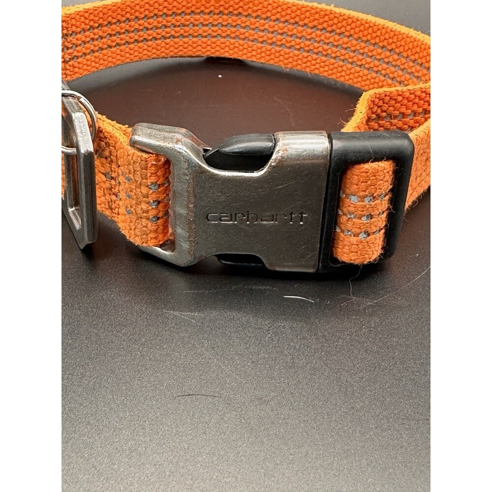Carhartt Tradesman Dog Collar Hunter Orange Reflective Rugged Size Large 18”-26” - Picture 7 of 7